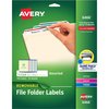 Avery Filing Labels, Laser/Inkjet, Removable, 2/3"x3-7/16", 750/PK, Ast PK AVE6466